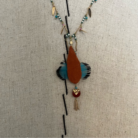 NIB satellite Paris feather necklace - Picture 5 of 16